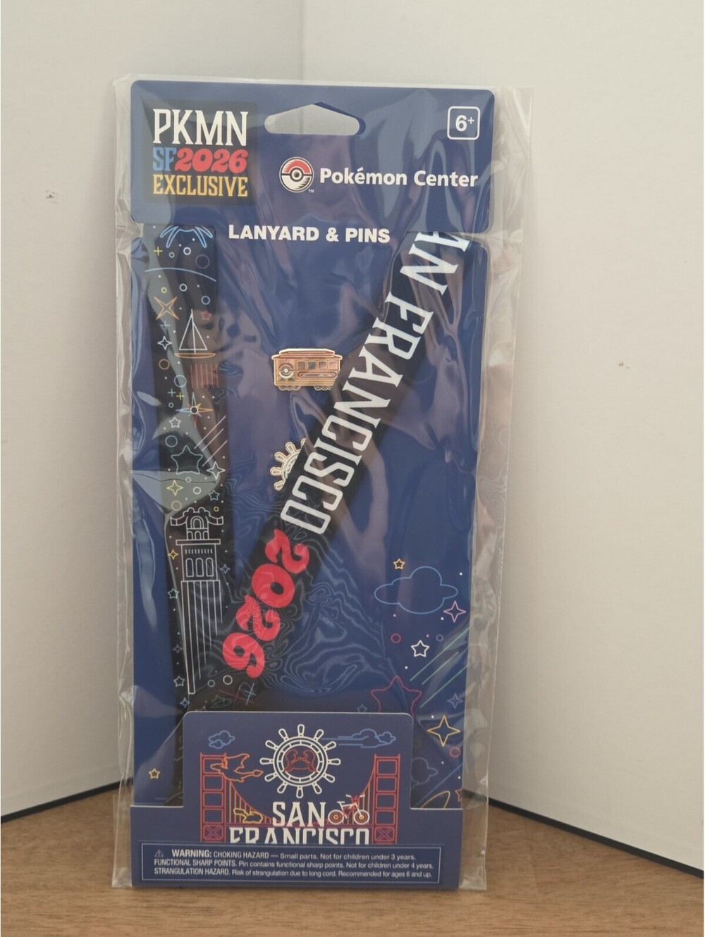 Pokémon Center SF 2026 Exclusive San Francisco Lanyard 2 Pin Set New Sealed